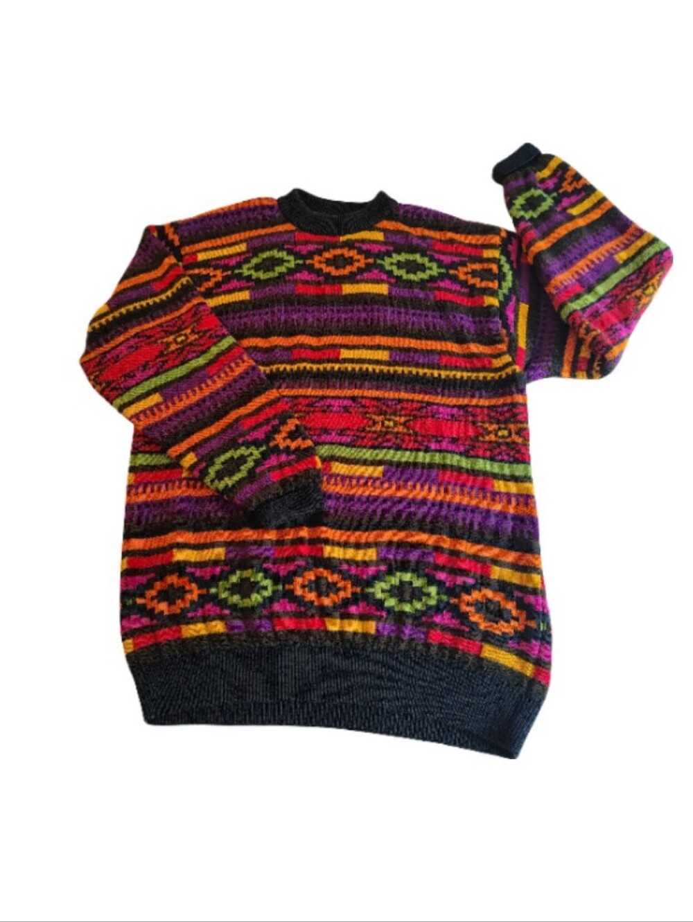 Vintage United Colors of Benetton 90s Multi-colour Cotton Sweater